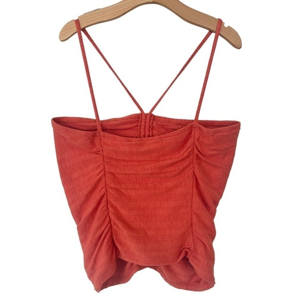 ANTHROPOLOGIE Pilcro Ruched Ribbed Halter Coral Size XL NEW - Picture 6 of 7